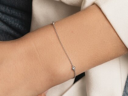 Bracelet Leon 14K rosé gold 3 diamonds 0.09ct