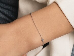 Bracelet Leon 14K rosé gold 3 diamonds 0.09ct