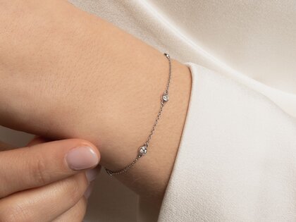 Bracelet Leon 18K white gold 5 diamonds 0.15ct G/SI, 18.5cm