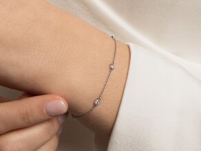 Bracelet Leon 18K white gold 5 diamonds 0.15ct G/SI, 18.5cm