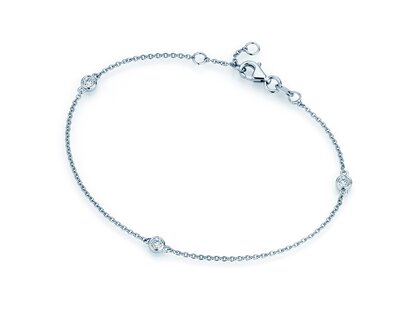 Bracelet Leon 14K white gold 3 diamonds 0.09ct G/SI, 18.5cm