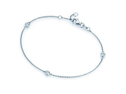 Bracelet Leon 14K white gold 3 diamonds 0.09ct