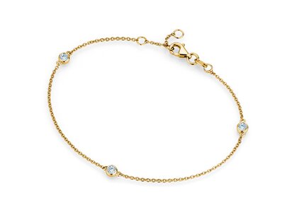 Bracelet Leon 14K yellow gold 3 diamonds 0.09ct