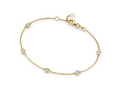 Bracelet Leon 18K yellow gold 5 diamonds 0.25ct G/SI, 18.5cm