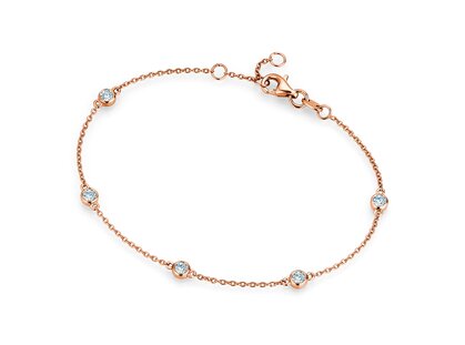 Bracelet Leon 18K rosé gold 5 diamonds 0.25ct G/SI, 18.5cm