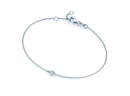 Bracelet Leon 18K white gold 1 diamond 0.05ct G/SI, 18.5cm