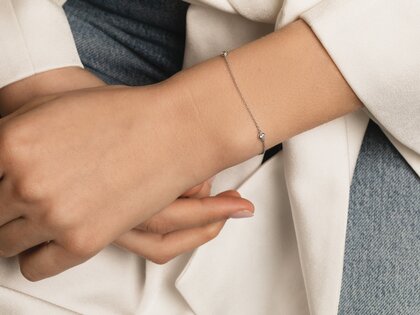 Bracelet Leon 14K rosé gold 3 diamonds 0.09ct