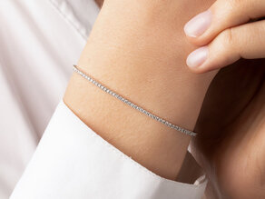 Tennis Bracelet Modern in 18K white gold with 98 natural diamonds 1.02ct G/SI, 17cm