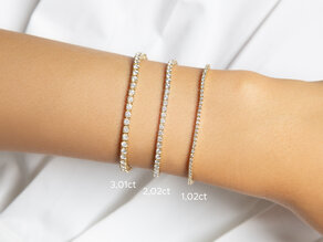 Tennis Bracelet Modern in 18K yellow gold with 75 natural diamonds 2.02ct G/SI, 17cm