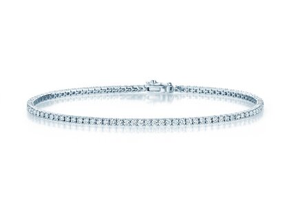 Tennis Bracelet Modern in 18K white gold with 75 natural diamonds 2.02ct G/SI, 17cm