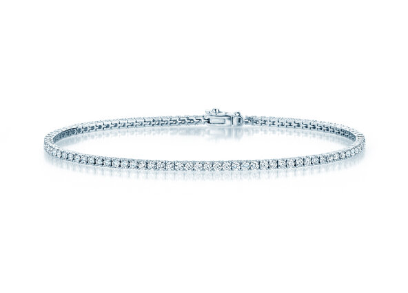 Tennis Bracelet Modern in 18K white gold with 75 natural diamonds 2.02ct G/SI, 17cm