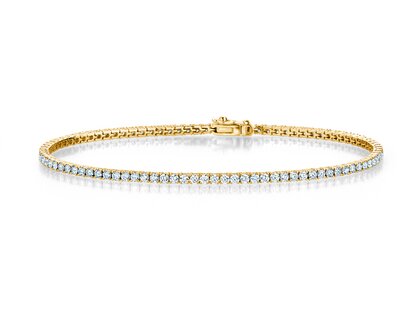 Tennis Bracelet Modern in 18K yellow gold with 75 natural diamonds 2.02ct G/SI, 17cm