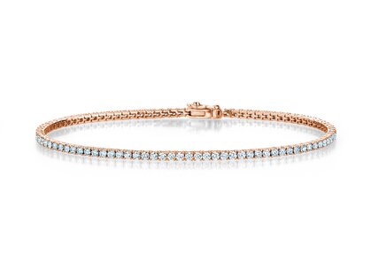 Tennis bracelet Modern in 18K rosé gold with 75 diamonds 2.02ct G/SI, 17cm