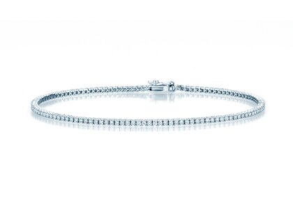 Tennis Bracelet Modern in 18K white gold with 98 natural diamonds 1.02ct G/SI, 17cm