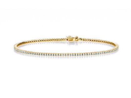 Tennis Bracelet Modern in 18K yellow gold with 98 natural diamonds 1.02ct G/SI, 17cm