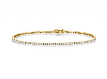 Tennis bracelet Modern in 18K yellow gold with 98 diamonds 1.02ct G/SI, 17cm