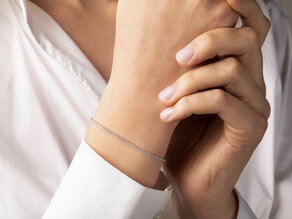 Tennis Bracelet Modern in 18K white gold with 98 natural diamonds 1.02ct G/SI, 17cm