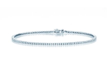 Tennis bracelet Modern in 18K white gold with 98 diamonds 1.02ct G/SI, 17cm