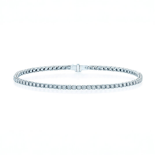 Tennis Bracelet Clean in 9K white gold with diamond 1.46ct G/SI, 16.5cm