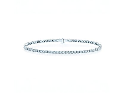 Tennis Bracelet Clean in 9K white gold with diamond 1.46ct G/SI, 16.5cm