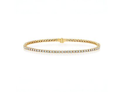 Tennis Bracelet Clean in 9K yellow gold with lab-grown diamonds 1.46ct E/VS, 16.5cm