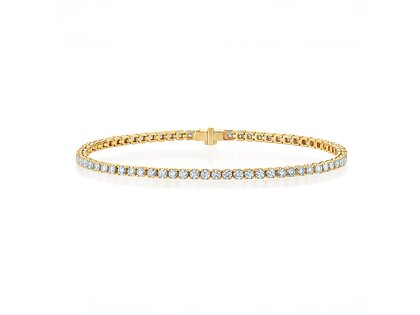 Tennis Bracelet Clean in 9K yellow gold with lab-grown diamonds 2.24ct E/VS, 16.5cm
