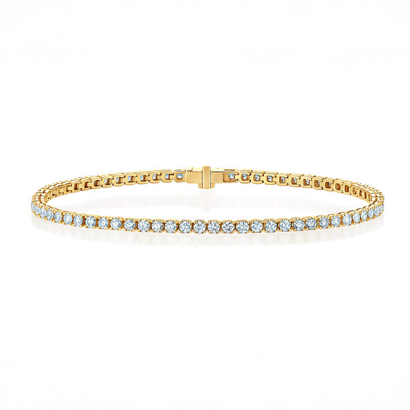 Tennis Bracelet Clean in 9K yellow gold with lab-grown diamonds 2.24ct E/VS, 16.5cm