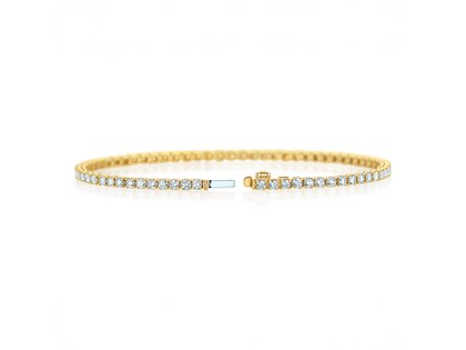 Tennis Bracelet Clean in 14K yellow gold with lab-grown diamonds 1.46ct E/VS, 16.5cm
