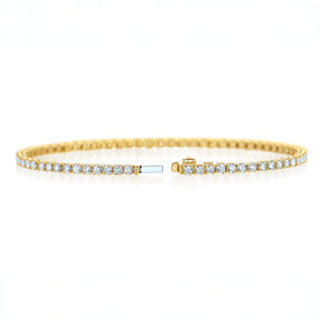 Tennis Bracelet Clean in 14K yellow gold with lab-grown diamonds 1.46ct E/VS, 16.5cm