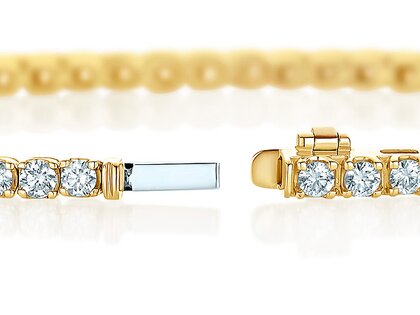 Tennis Bracelet Clean in 14K yellow gold with lab-grown diamonds 1.46ct E/VS, 16.5cm