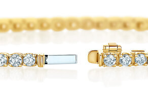 Tennis Bracelet Clean in 14K yellow gold with lab-grown diamonds 1.46ct E/VS, 16.5cm