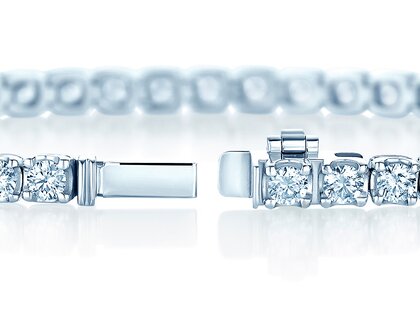 Tennis Bracelet Clean in 18K white gold with lab-grown diamonds 4.73ct E/VS, 16.5cm