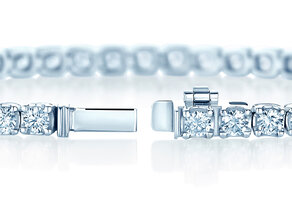 Tennis Bracelet Clean in 18K white gold with lab-grown diamonds 4.73ct E/VS, 16.5cm