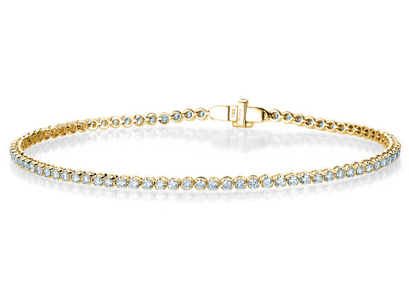 Tennis Bracelet in 18K yellow gold, 17cm