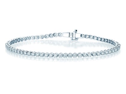 Tennis Bracelet in 18K white gold with 49 diamonds 2.9ct G/SI, 16cm