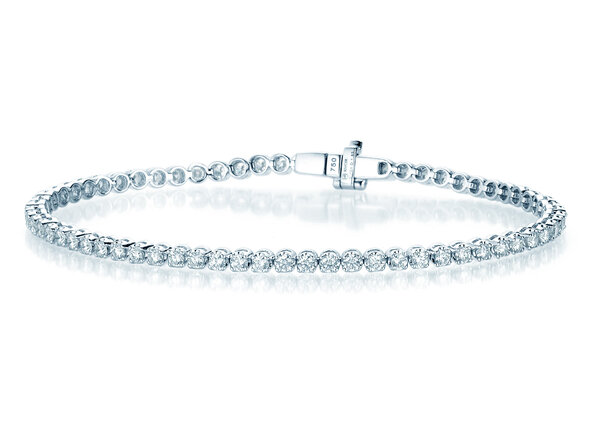 Tennis Bracelet in 18K white gold with 49 diamonds 2.9ct G/SI, 16cm