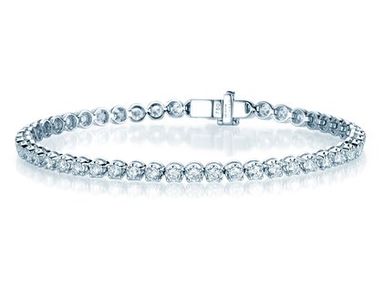 Tennis Bracelet in 18K white gold with 43 diamonds 4.7ct G/SI, 17cm