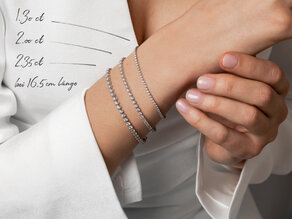 Tennis Bracelet in 18K white gold with 49 diamonds 2.9ct G/SI, 16cm