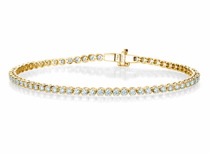 Tennis Bracelet in 18K yellow gold with 49 diamonds 3.15ct G/SI, 17.5cm