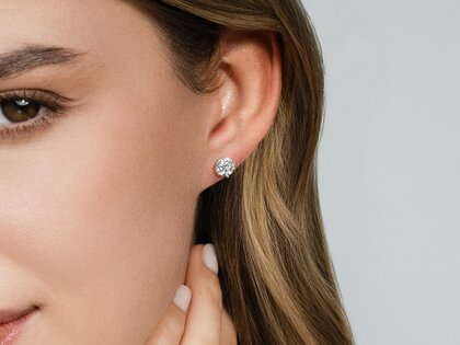 Ear studs Classic 14K white gold diamonds 1.50ct G/SI