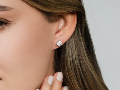 Ear studs Classic 14K white gold diamonds 2.00ct G/SI