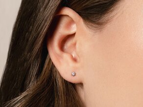 Ear studs Classic 14K white gold diamonds 0.10ct G/SI