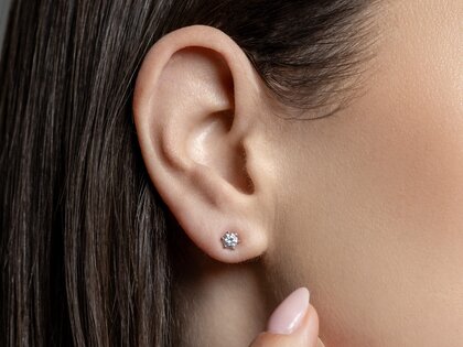 Ear studs Classic 14K white gold diamonds 0.20ct G/SI
