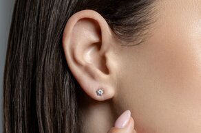Ear studs Classic 14K white gold diamonds 0.20ct G/SI