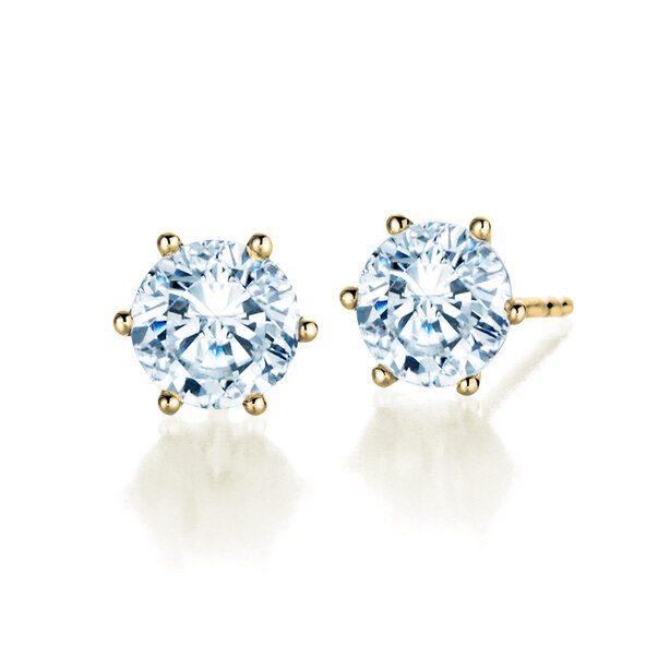 Studs Classic Lab-grown diamond in 9K yellow gold with lab-grown diamonds 2.00ct E/VS