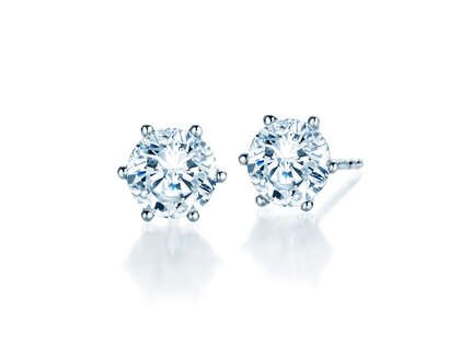 Studs Classic Lab-grown diamond in 9K white gold with lab-grown diamonds 2.00ct E/VS