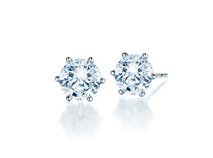 Ear studs Classic in white gold