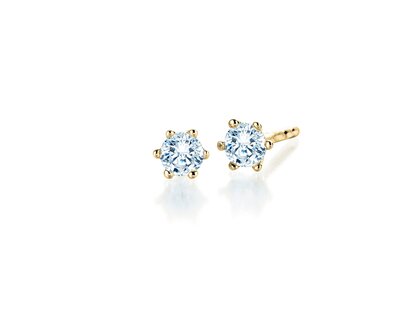Studs Classic Lab-grown diamond in 14K yellow gold with lab-grown diamonds 0.20ct E/VS