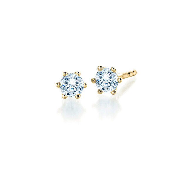 Studs Classic Lab-grown diamond in 14K yellow gold with lab-grown diamonds 0.20ct E/VS
