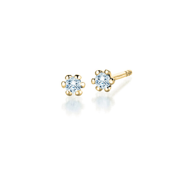 Ear studs Classic 14K yellow gold diamonds 0.10ct G/SI